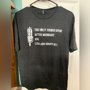 Gray Graphic T-Shirt with White Print